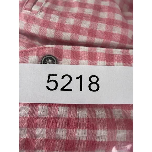 Kut From The Cloth Size XS Plaid V Neck Casual Button Top Pink Long Sleeve - Picture 8 of 8